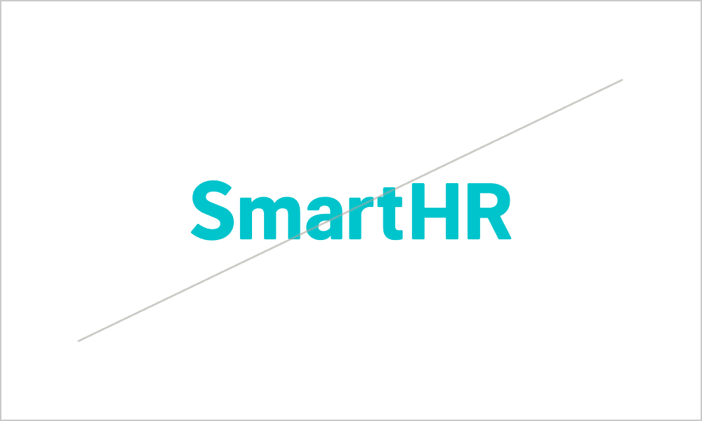 ロゴのマーク部分を削除し、「SmartHR」という文字部分だけになった画像に、斜線が引かれている